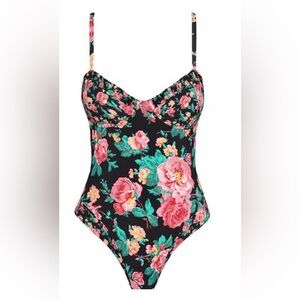 For Love & Lemons Rosewater One Piece Floral Swimsuit